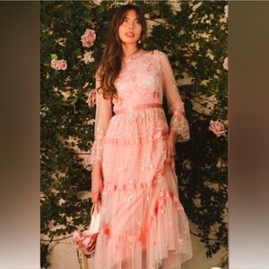 Ivy City Co.  Elegant Pink Floral Women's Dress M